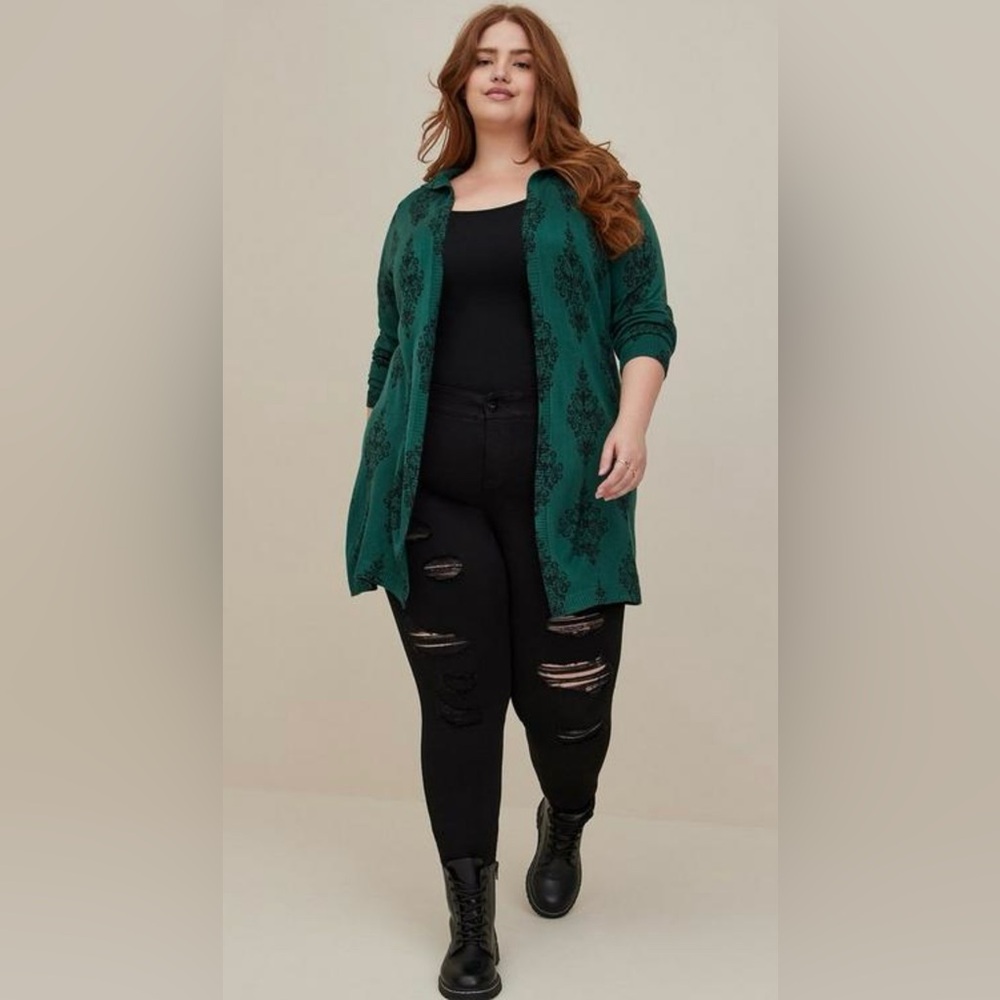 Torrid Disney The Haunted Mansion Open Front Hooded Sweater Size 3X
